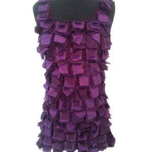 Angel Eye Two Tone Scoop Neck Blouse/Mini Dress, Purples, Size Small